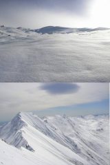 1 i bellissimi pendii superiori 2 dalla cima verso il Barifreddo-Vergia