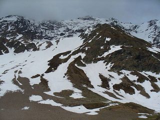 la parte bassa dell'itinerario - il bel pendio iniziale