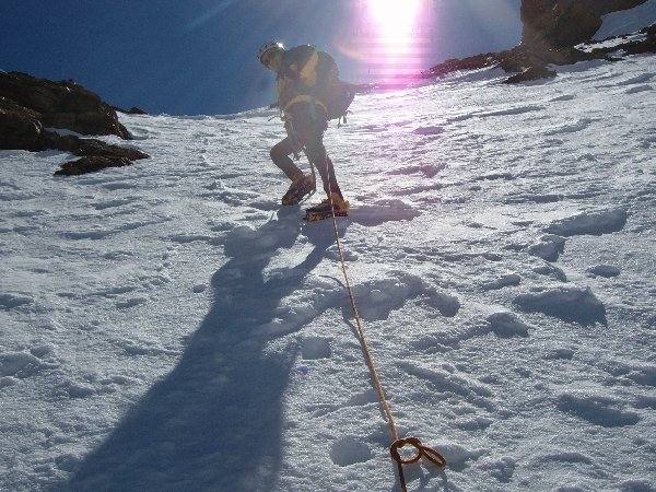 all'inizio dello sperone del naso...