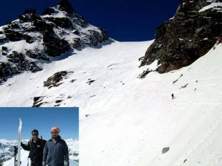 la parte già ravanata sotto il ghiacciaio