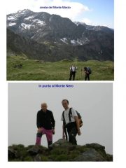 lungo il percorso con la cresta sud del monte Marzo alle spalle e sul monte nero