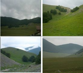 1) i Tre Confini da rif. Heidi 2)Valico q.1866 3)M.Arazzecca nelle nuvole 4)Piano Aremogna