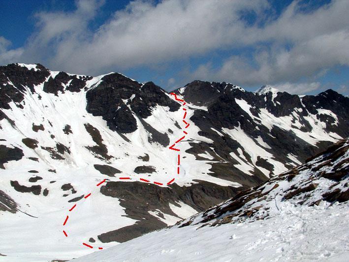 l'itinerario visto dalla pointe de tretetes