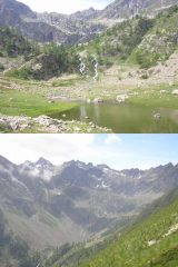 1 il lago Sottano della Valletta 2 Panorama dalla cima