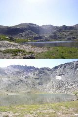 1 lago Arbancie e sullo sfondo Rocca Nera 2 lago Piena Sia e colle Dar Moine