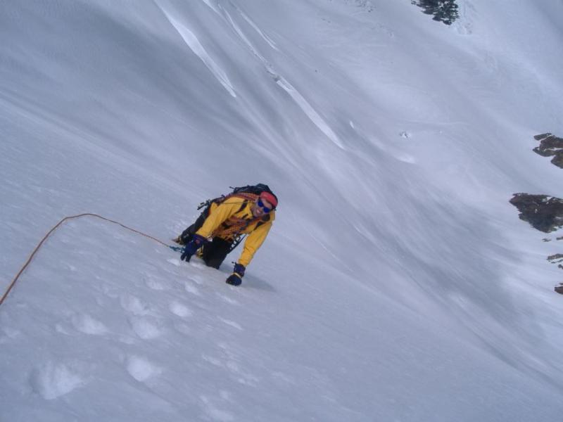il ripido pendio che conduce direttamente alle roccette