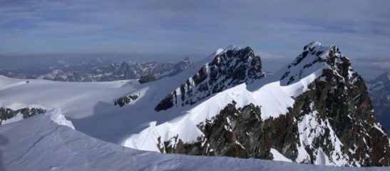 Dalla cima della Roccia Nera, vista sull'intera catena dei Breithorn