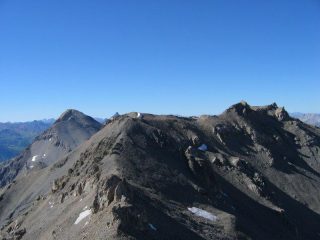 La cresta del Rochers Charniers e lo Chaberton dalla vetta