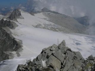Panorama dalla vetta verso la Vedretta di Lares