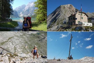 lago di braies; rif,biella e croda del becco; salita attrezzata e poi cima della croda