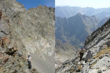 due momenti di facile arrampicata sotto la vetta