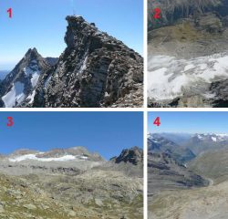 1. Vetta; 2. Vista verso la valle dell'Orco; 3. Levanna occ. 4; Valle dell'Arc
