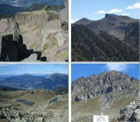 1)canalino per la vetta 2)Litegosa 3)Laghetti dell'Aie 4) Forcella dell'Aie
