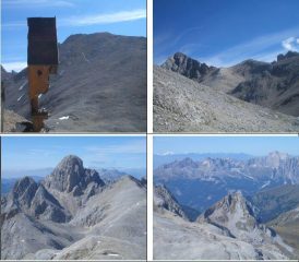 1)da P.Cirelle verso P.Zigolè 2)Sasso Vernale e P.Ombrettòla 3)C.Uomo e C.Cadina 4)col Ombert