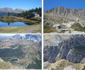 1)Iuribrutto e Bocche oltre il lago Colbricon 2)Colbricon Piccolo 3)Laghi Colbricon da vetta 4)Gallerie per la guerra di mine