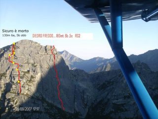 Via originale e variante (arancione)