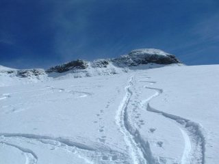 la discesa sul ghiacciaio