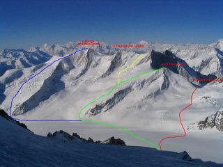 Tracciato delle salite della zona