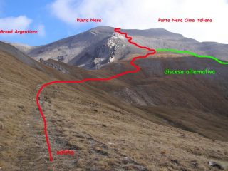 Percorso di salita e variante di discesa