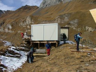 capanna gries 2338m in fase di ristrutturazione