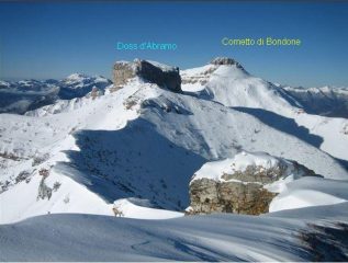 Cornetto di Bondone e Doss d'Abramo ,visti dalla Cima Verde