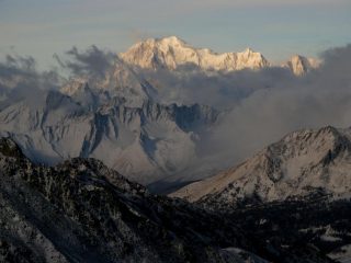 il Monte Bianco osservato dal Colle di Vessona (11-11-2007)