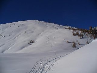 Il breve ma splendido pendio di polvere!