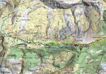 ...l'itinerario GPS su cartina topografica...