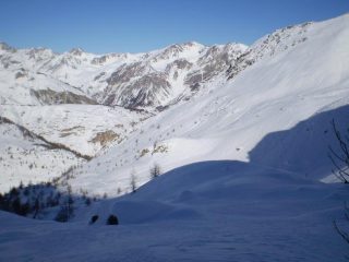 Il versante di salita con le tracce