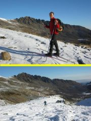 eugenio con i suoi sci da telemark