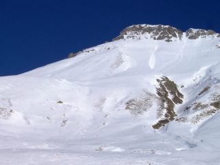 traccia di discesa e vista integrale dell'itinerario