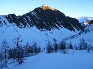 prime luci del sole sulla vetta della Costabella del Piz (30-12-2007)