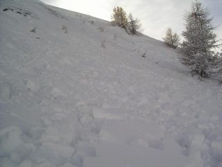 Valanga a lastroni caduta poco prima del nostro passaggio