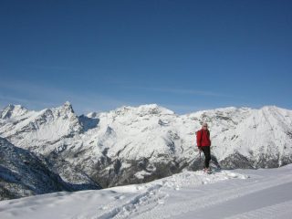 nei pressi del rif. Karfen, Uja di Mondrone sullo sfondo