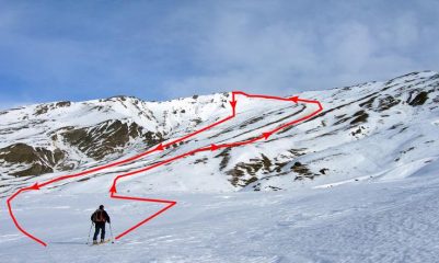 La parte alta della salita, e la discesa dalla vetta