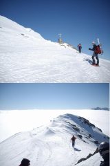1 in vista della cima 2 giù verso la nebbia!