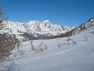 la vista sulle grandes jorasses