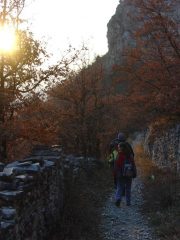 il bellissimo sentiero, qui a fine giornata