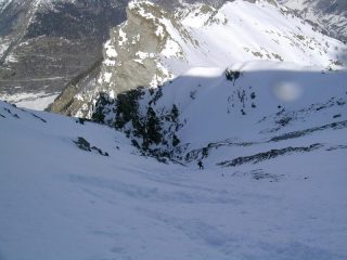 Dalla cima verso l'imbocco del canale