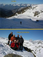 in salita e sulla punta Valfredda: sfondo Cervino