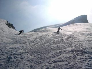 Discesa nel canalone nord