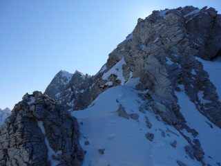 L'attacco dalla Foce Garnerone, la vetta è a sinistra