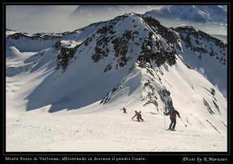 il pendio finale visto in discesa