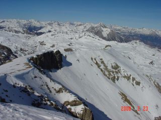 Primo pendio di discesa nella Combe du Bourget