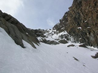 Canalino superiore in salita.