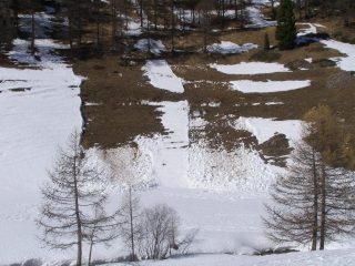 Piccolo distacco sopra Chabaud