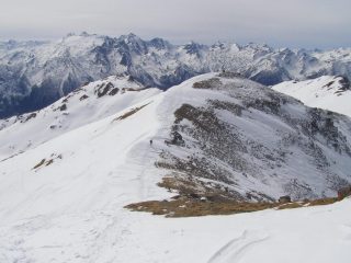 La cresta verso l'anticima