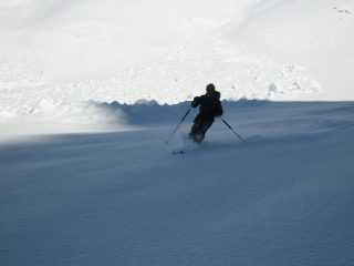 Franco su neve polverosa