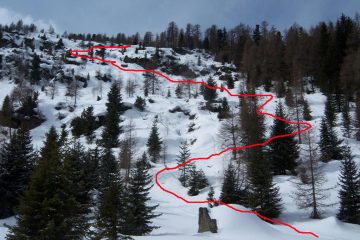 Il pendio ripido sopra Malga Colbricon