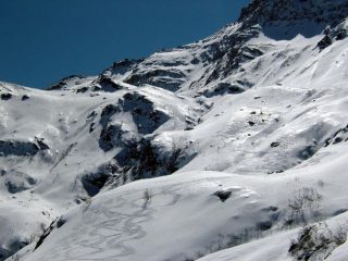 la parte intermedia della discesa